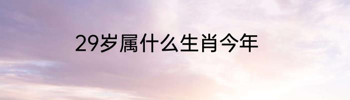 29岁属什么生肖今年