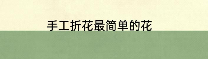 手工折花最简单的花