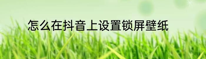 怎么在抖音上设置锁屏壁纸