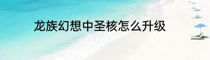 龙族幻想中圣核怎么升级