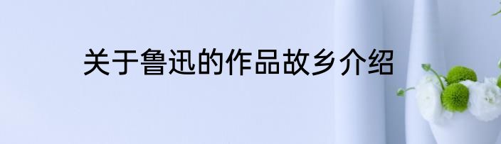 关于鲁迅的作品故乡介绍