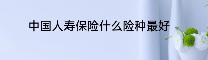 中国人寿保险什么险种最好