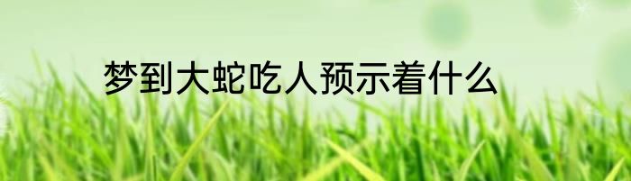 梦到大蛇吃人预示着什么