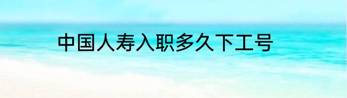 中国人寿入职多久下工号