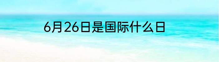 6月26日是国际什么日