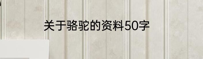 关于骆驼的资料50字