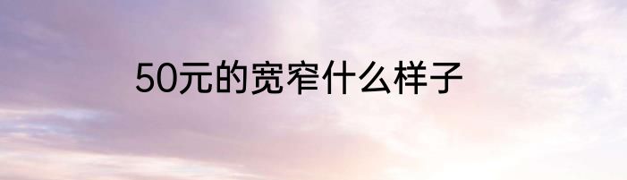 50元的宽窄什么样子