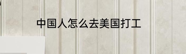 中国人怎么去美国打工