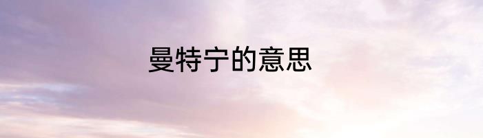 曼特宁的意思