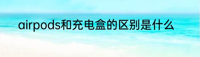 airpods和充电盒的区别是什么