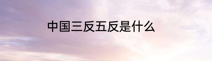 中国三反五反是什么