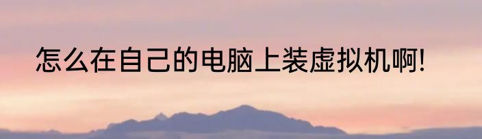 怎么在自己的电脑上装虚拟机啊!