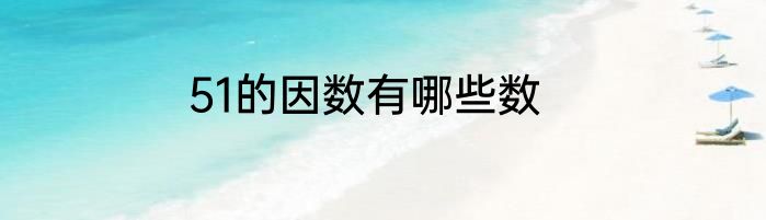 51的因数有哪些数