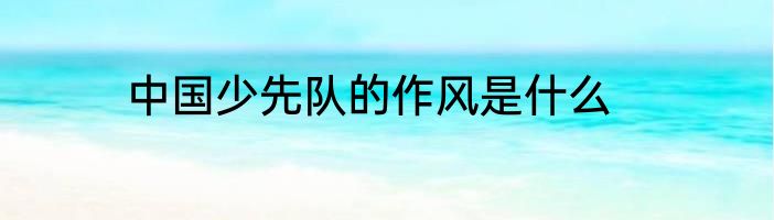 中国少先队的作风是什么