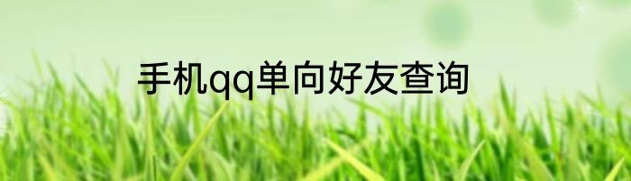 手机qq单向好友查询
