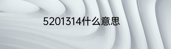 5201314什么意思