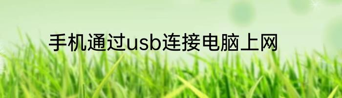 手机通过usb连接电脑上网