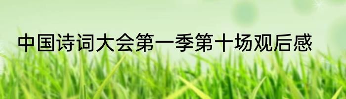 中国诗词大会第一季第十场观后感