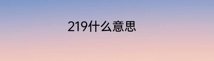 219什么意思