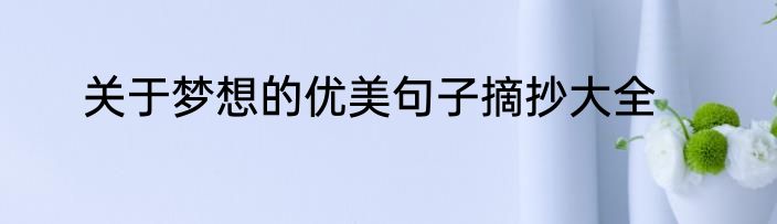 关于梦想的优美句子摘抄大全