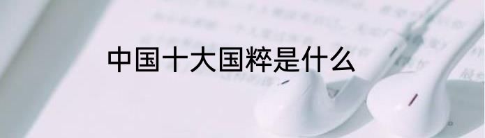 中国十大国粹是什么