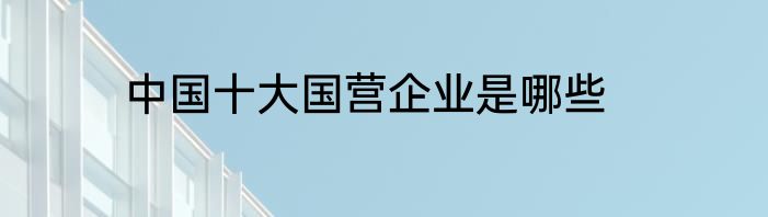 中国十大国营企业是哪些
