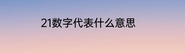 21数字代表什么意思