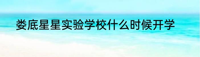 娄底星星实验学校什么时候开学