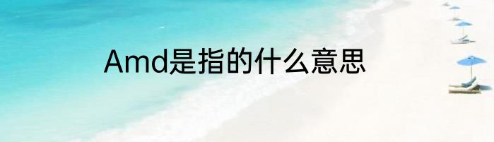 Amd是指的什么意思