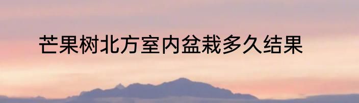 芒果树北方室内盆栽多久结果