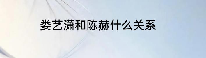 娄艺潇和陈赫什么关系