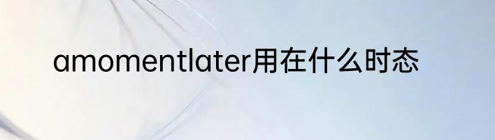 amomentlater用在什么时态