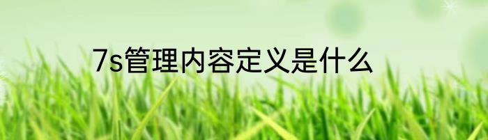 7s管理内容定义是什么