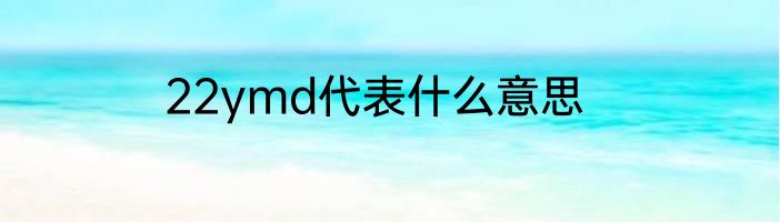 22ymd代表什么意思