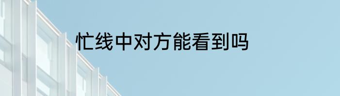忙线中对方能看到吗