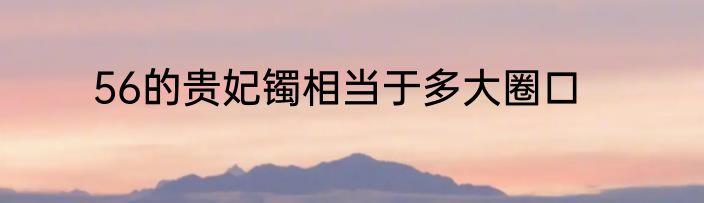 56的贵妃镯相当于多大圈口