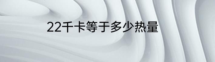 22千卡等于多少热量