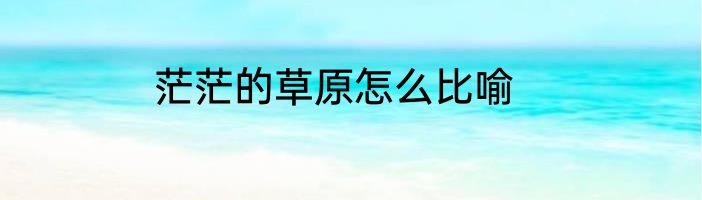 茫茫的草原怎么比喻