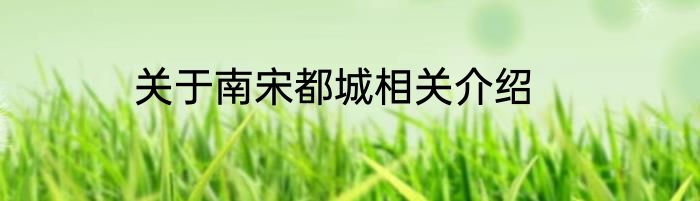 关于南宋都城相关介绍