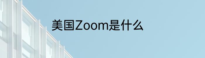 美国Zoom是什么