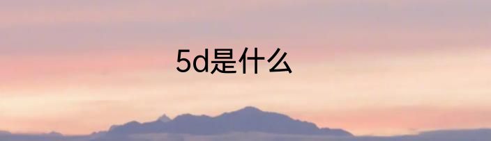 5d是什么