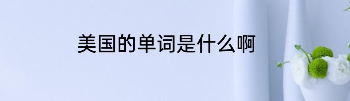 美国的单词是什么啊