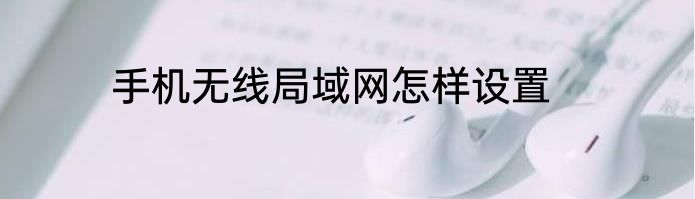 手机无线局域网怎样设置