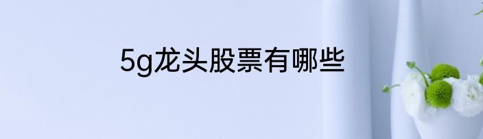 5g龙头股票有哪些