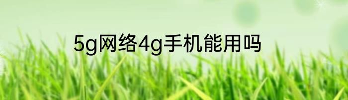 5g网络4g手机能用吗