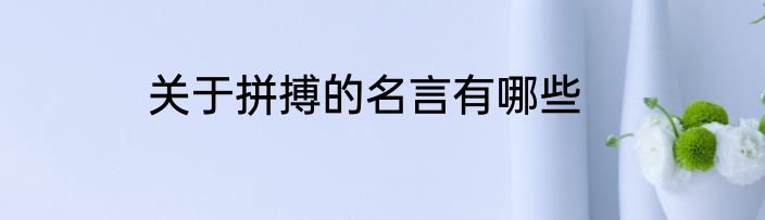 关于拼搏的名言有哪些