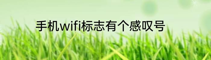 手机wifi标志有个感叹号
