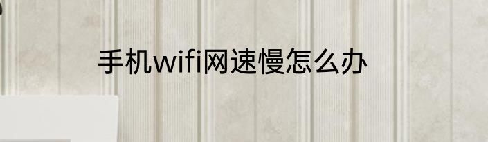 手机wifi网速慢怎么办