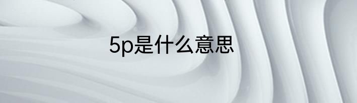 5p是什么意思