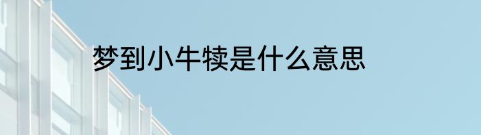 梦到小牛犊是什么意思